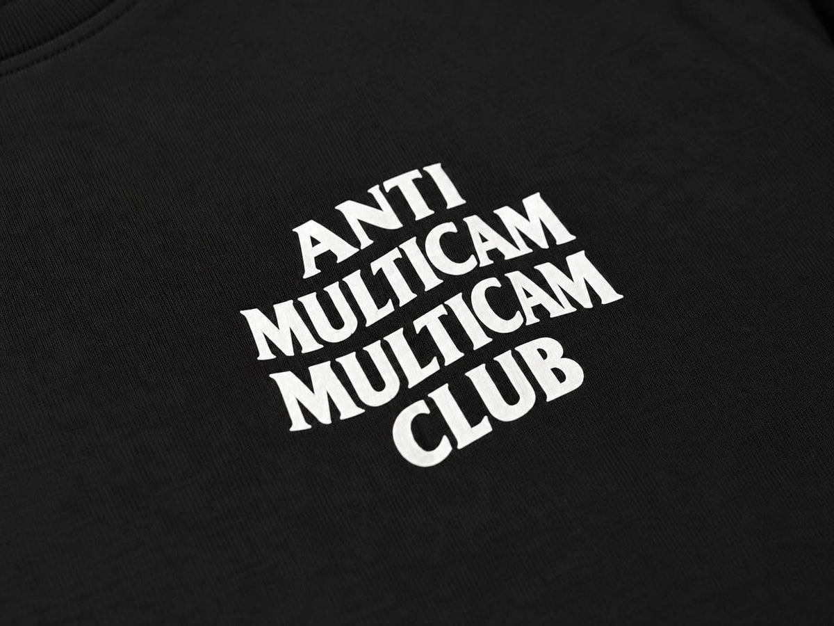 "ANTI MULTICAM MULTICAM CLUB" 250gsm Heavyweight Black T-Shirt - Size L