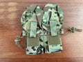 Russian Ana Tactical 4-Cell AK Mag Pouch - Multicam tactical pouch made from durable material with secure closure and adjustable cords, designed for carrying AK magazines in a multicam pattern.