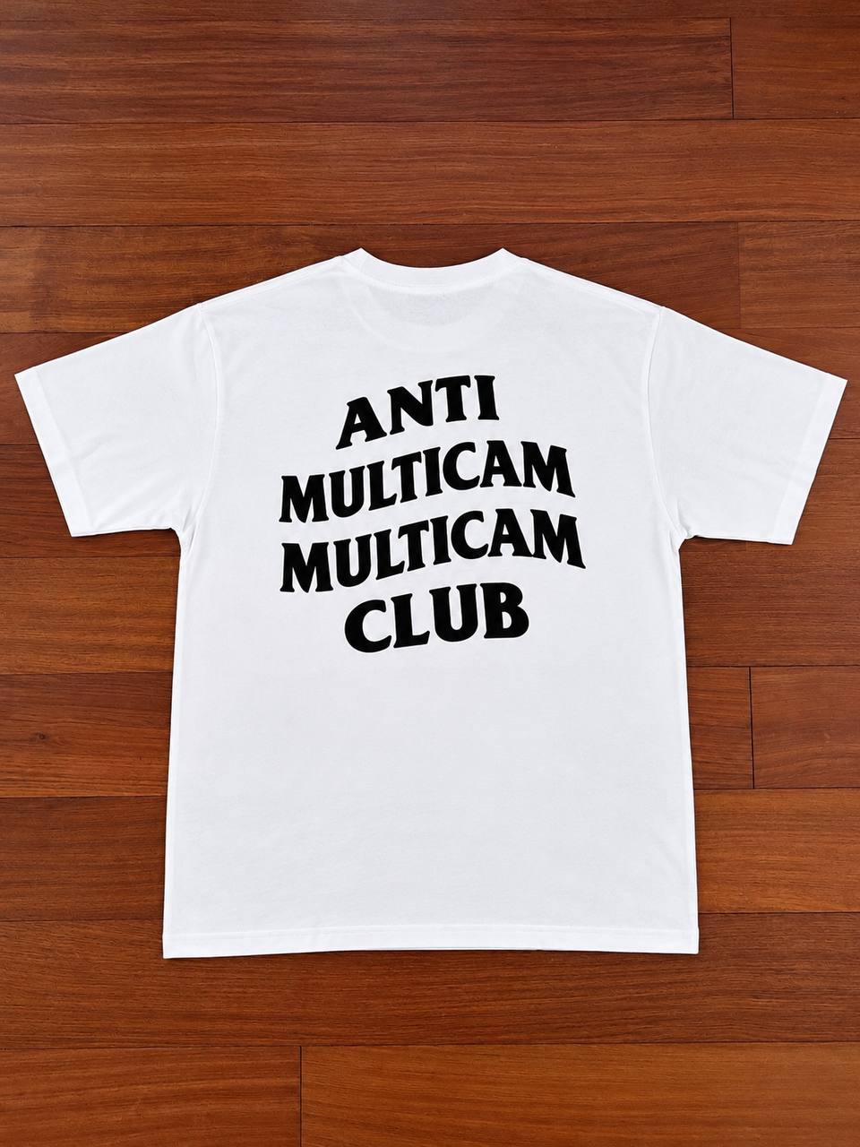 "ANTI MULTICAM MULTICAM CLUB" 250gsm Heavyweight White T-Shirt - Size L