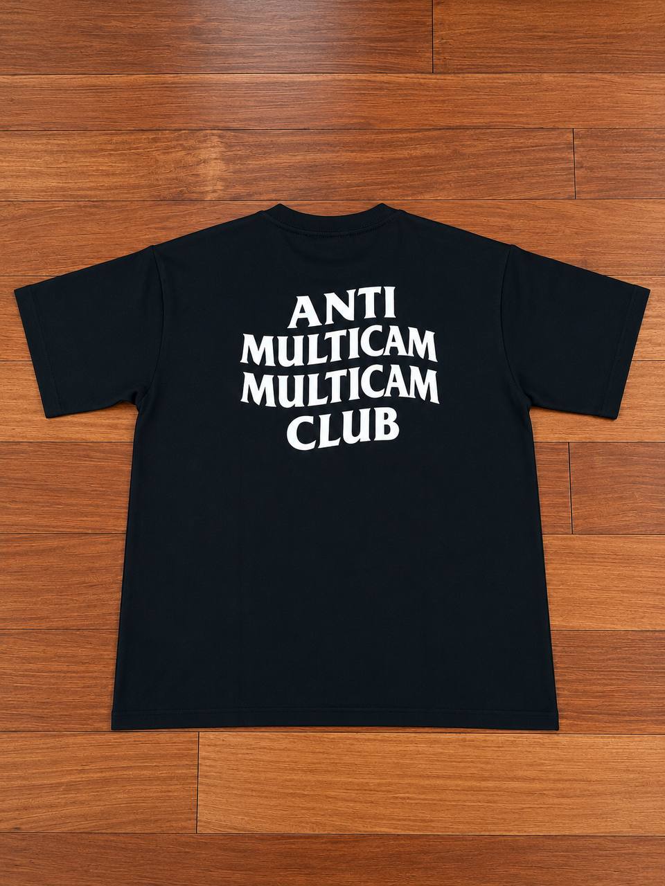"ANTI MULTICAM MULTICAM CLUB" 250gsm Heavyweight Black T-Shirt - Size L