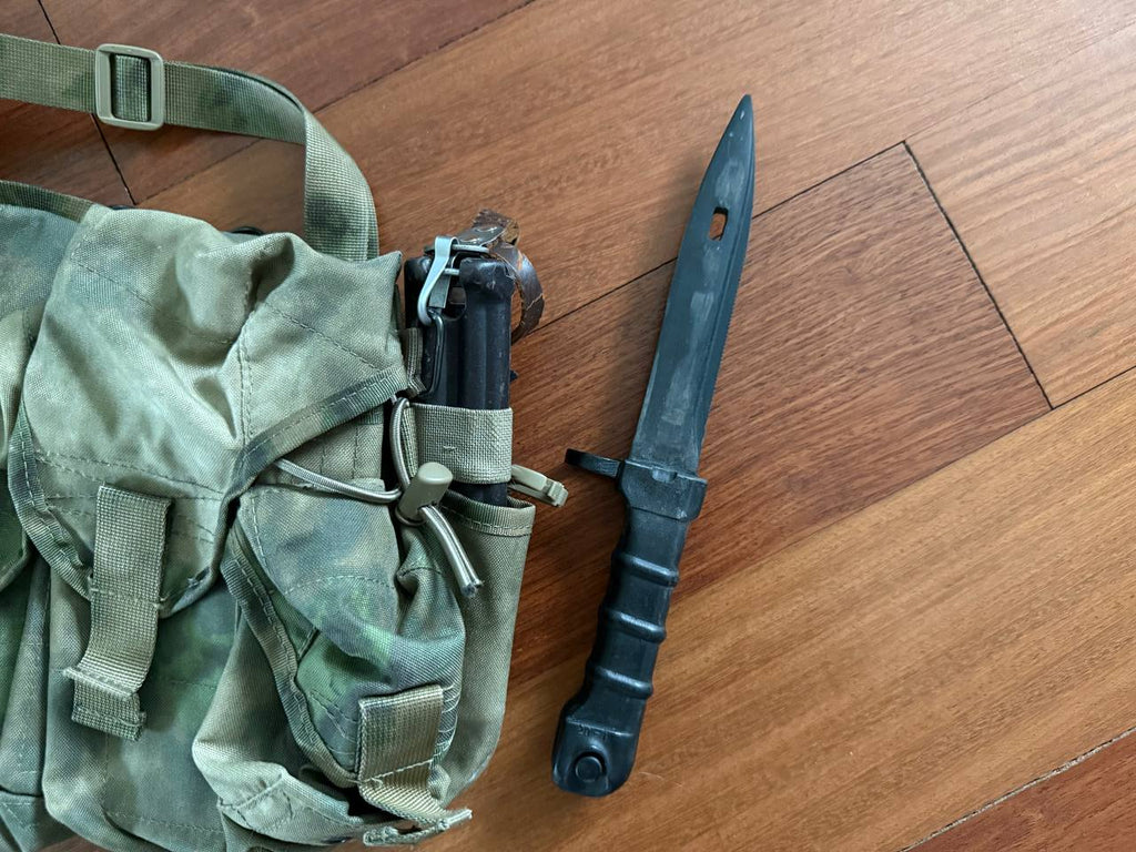 Russian SSO Smersh AK Vest  + Radio Pouch + Training Knife - Atacs-FG Camo