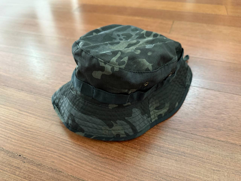 Russian Military Panama Boonie Hat - Size 59-60 - Black Multicam Camo