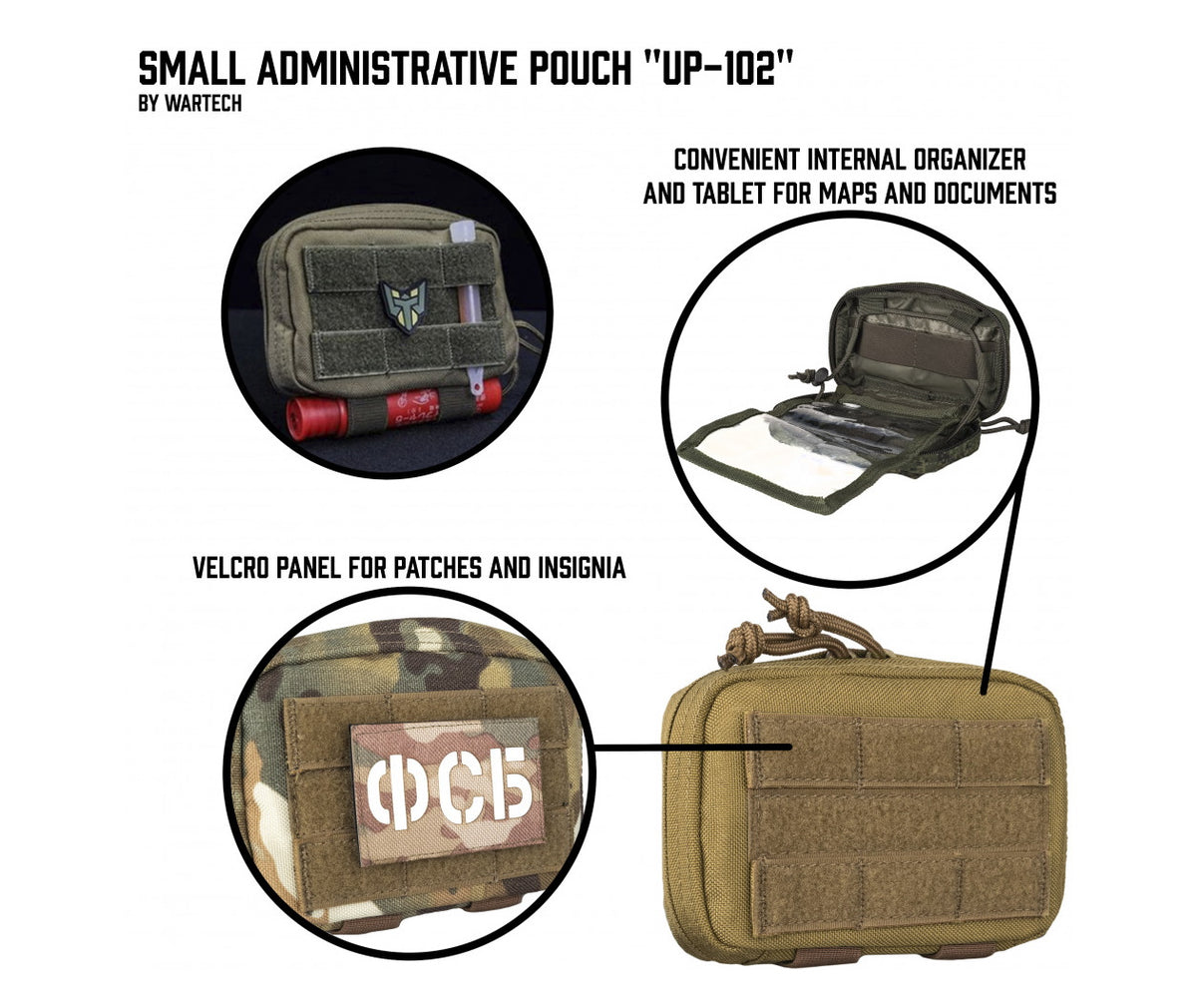 Russian Wartech UP-102 "Navodchik" Small Admin Pouch - MultiCam