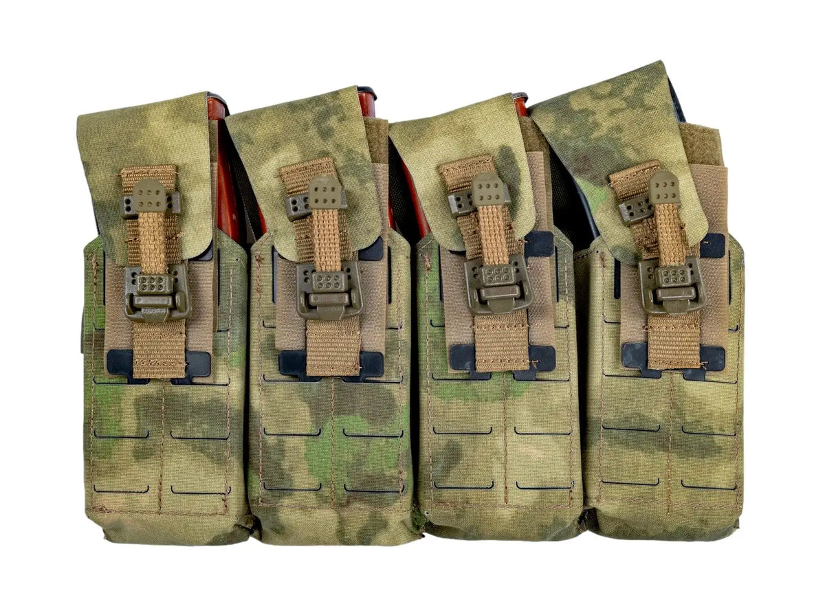 Preorder: Russian Gear Craft AK Quad Mag Pouch - Rigid Silent Flap Closure
