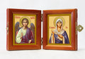 Russian Orthodox Folding Icon Dyptich 3.15x3.55in/6.3x3.55in "Saint Holy Foremother Eve and Angel the Keeper"